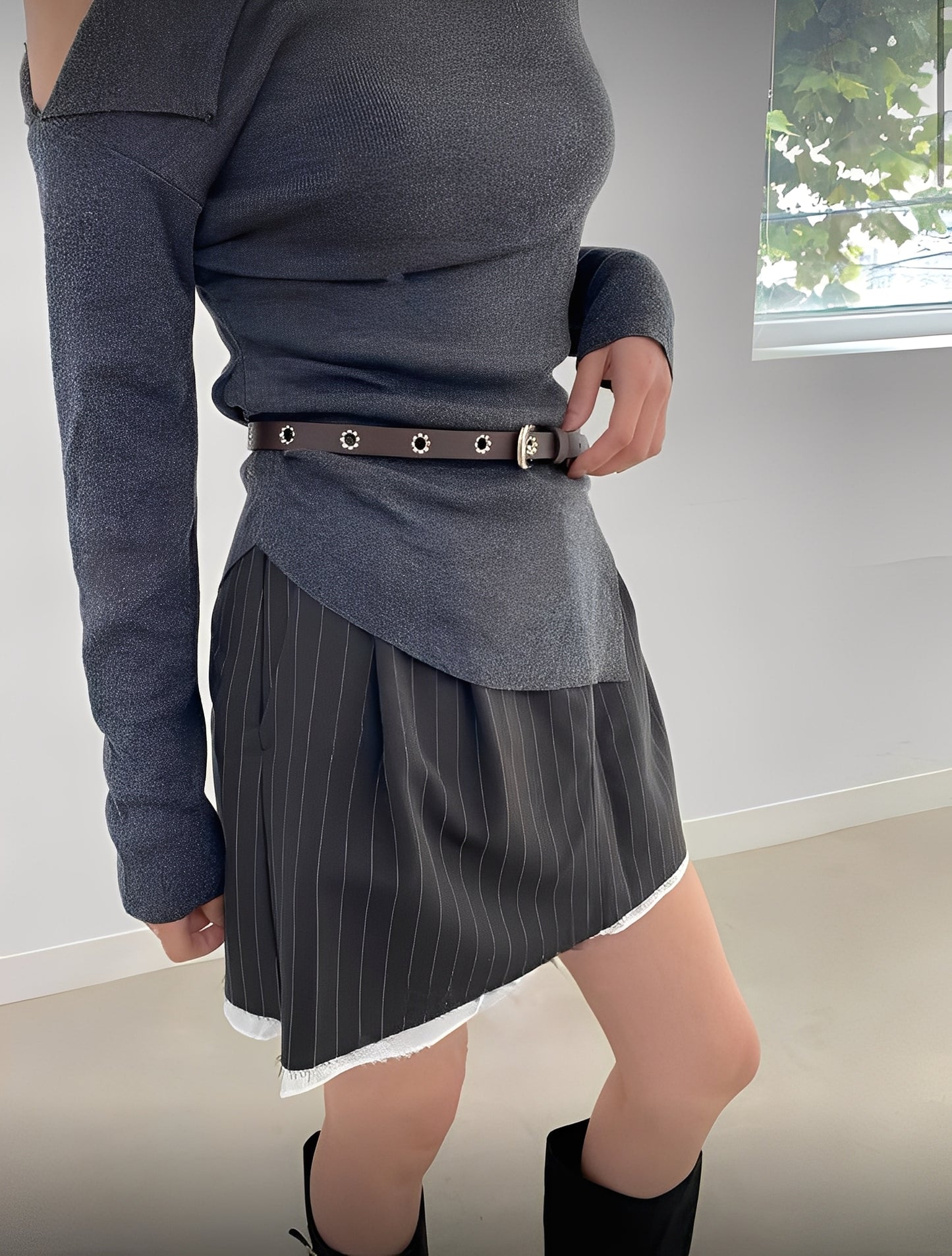 Real Leather Flower Belt