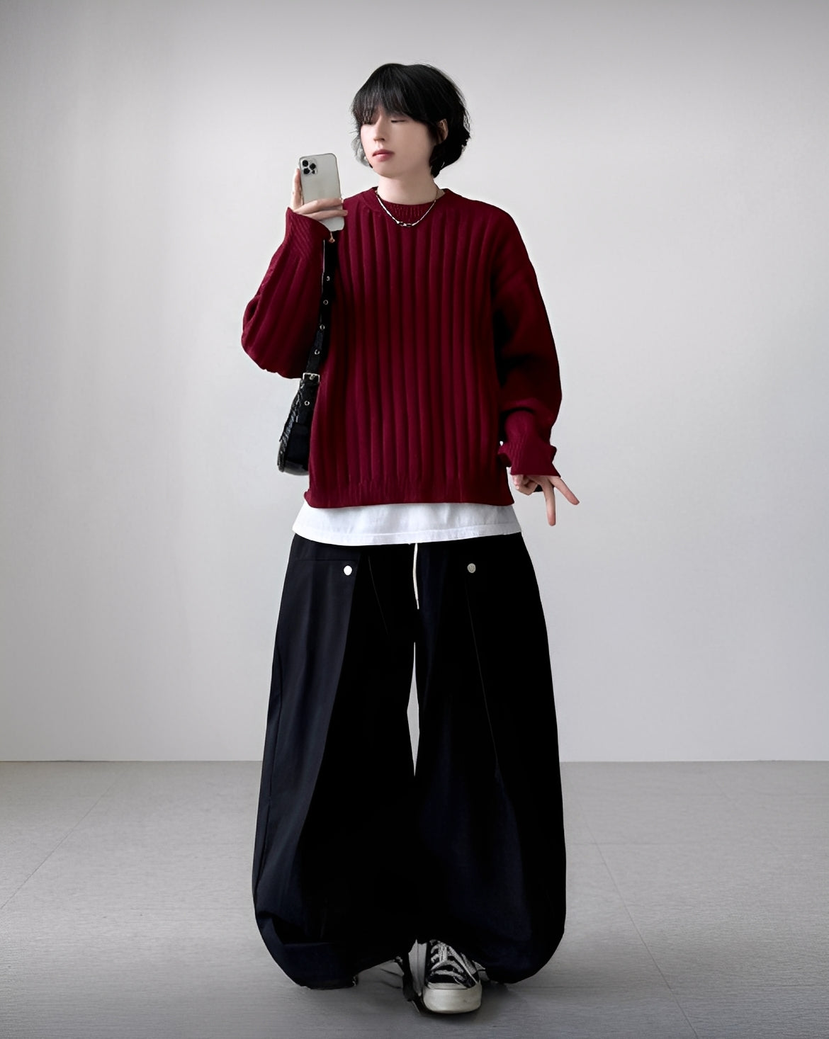 Rivet Pleated Balloon Pants