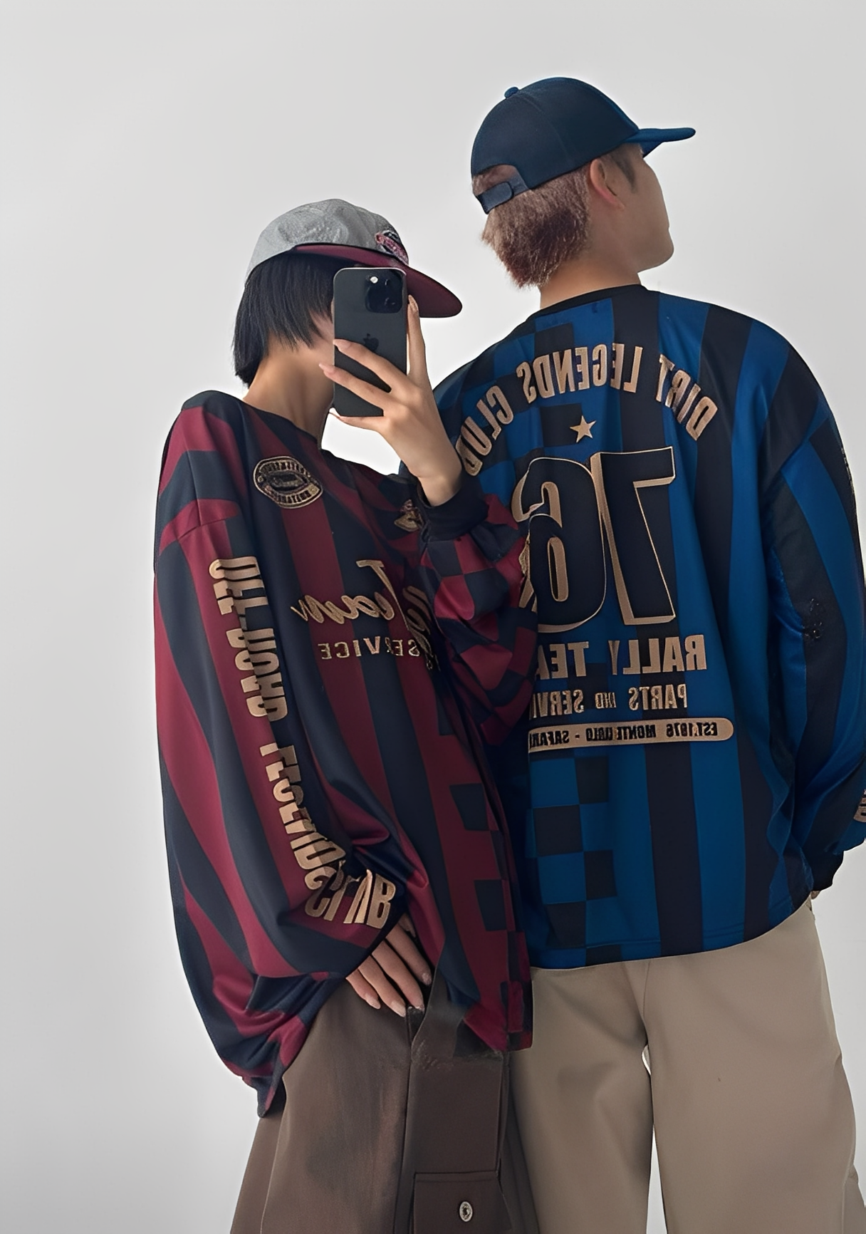 Checkerboard Mesh Uniform Long-Sleeved T-Shirt