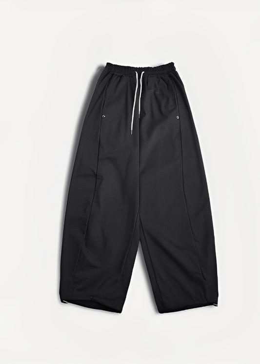 Balloon Style Side-Button Curved Pants