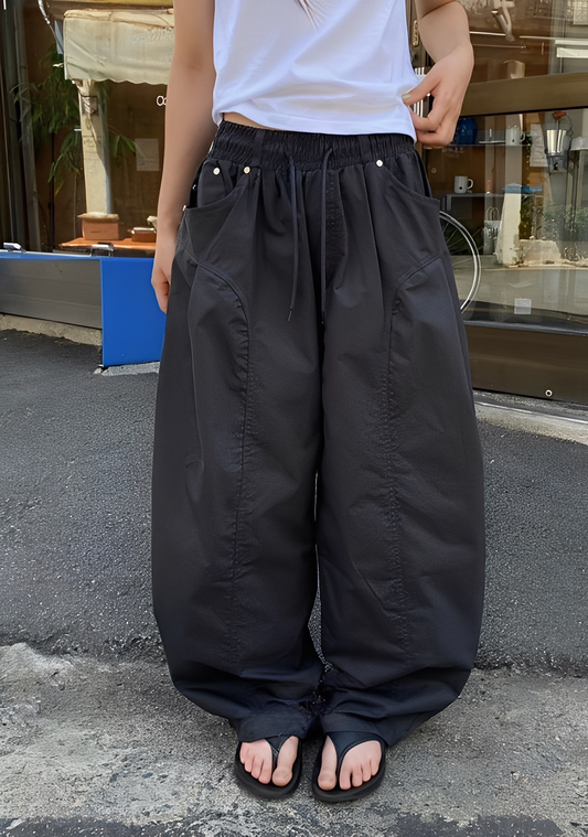 Hollow Single Pleat Pants