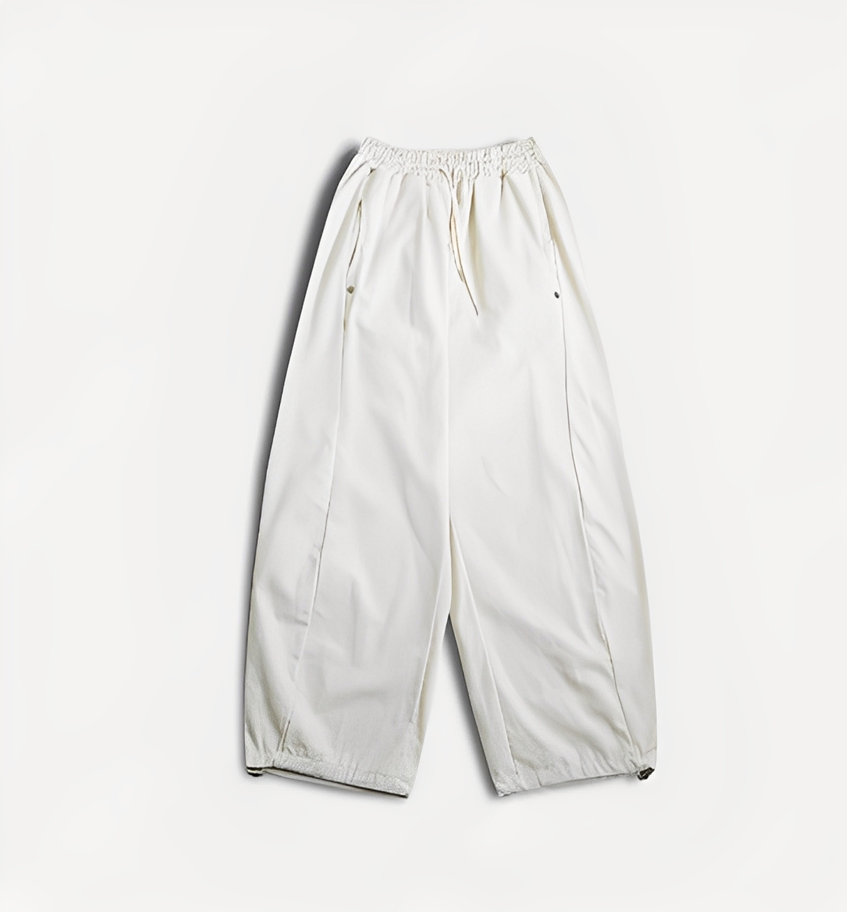 Balloon Style Side-Button Curved Pants