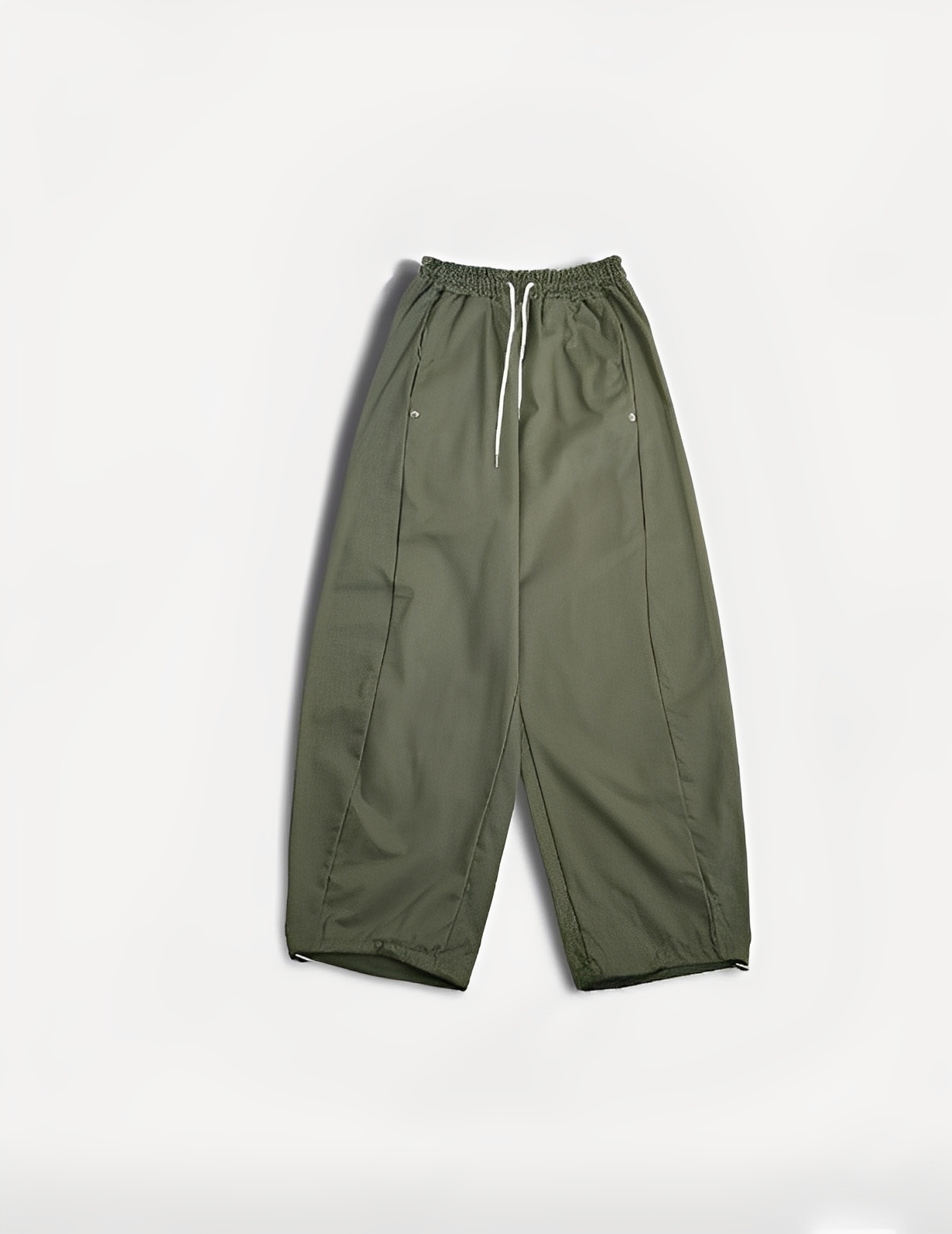 Balloon Style Side-Button Curved Pants