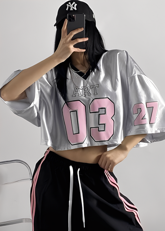 Knitted short-sleeved baseball T-shirts